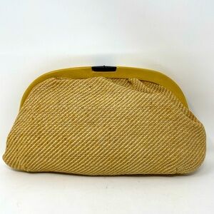 Vintage Cara Tweed Clutch with Bakelite handle made in Italy.